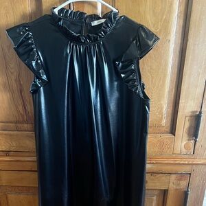 JODIFL Pleather Dress with Ruffle Detail